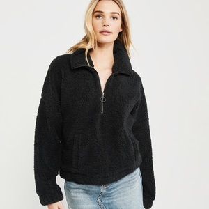 Abercrombie & Fitch Sherpa Half-Zip Sweatshirt